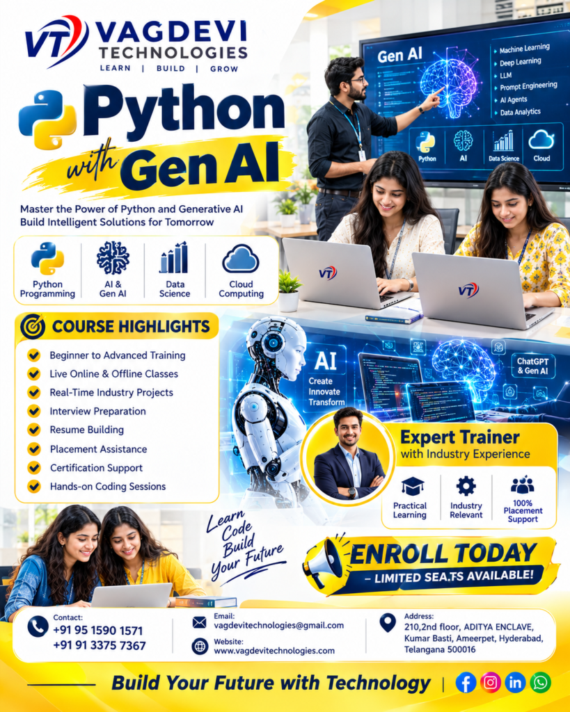 Python with Gen AI Training in Amaravathi, Andhra Pradesh